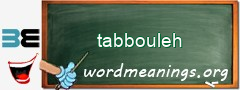 WordMeaning blackboard for tabbouleh